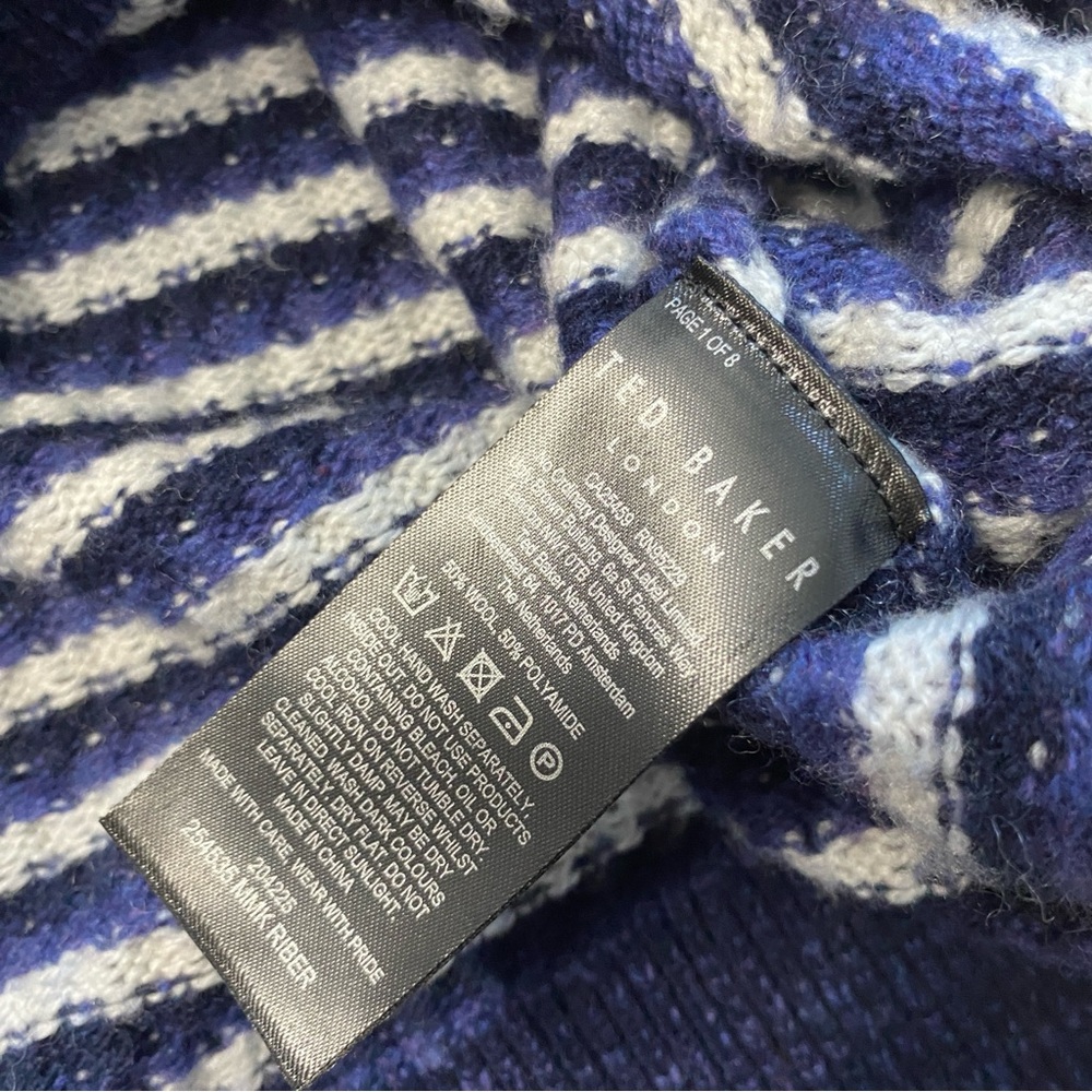 Ted BakerNavy Blue Patterned Sweater - Picture 6 of 9